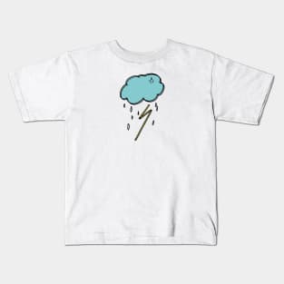 Cloud Rainy Thunder Hand Drawing Kids T-Shirt